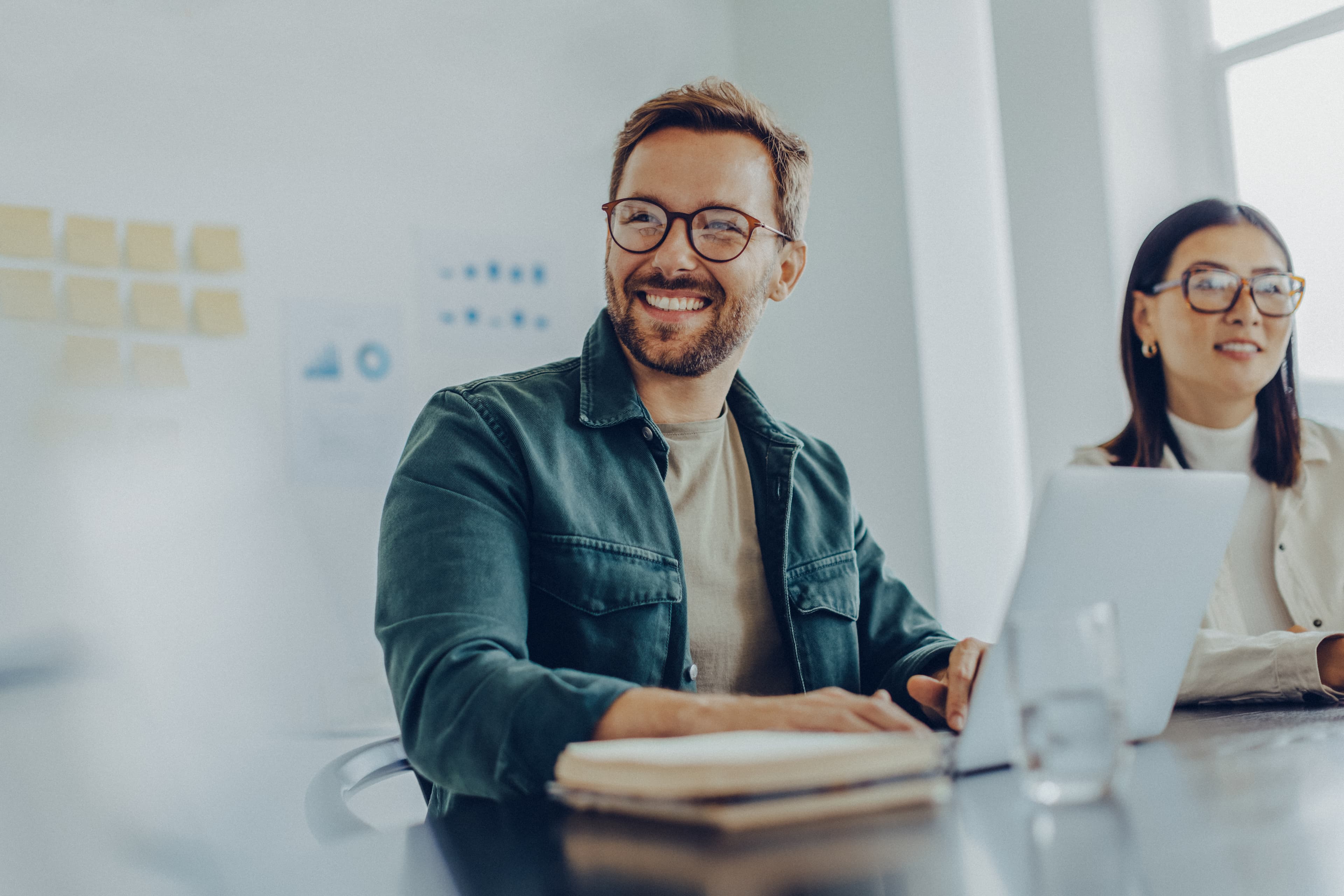 Colleagues in an office meeting