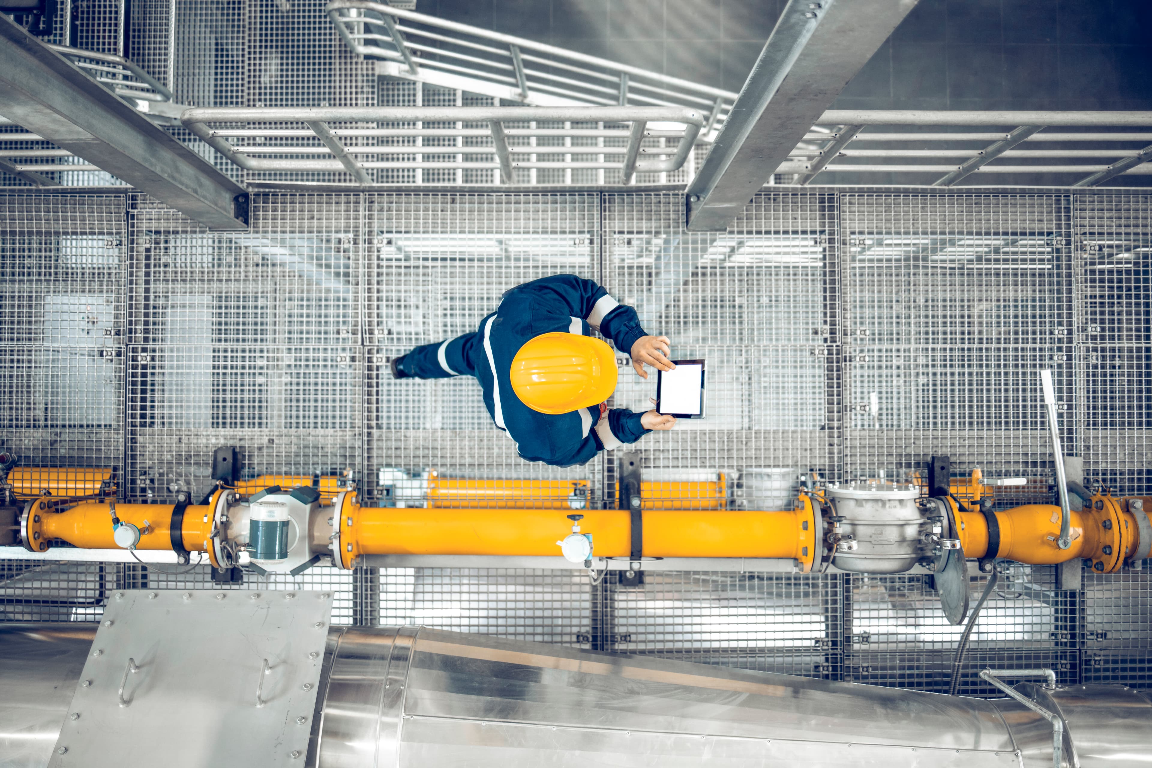 Oil Worker walking on rig