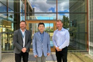At Maersk Training in Svendborg, Denmark. Left-Right: Alex Nielsen, Head of Business Development-Global Wind; Capt. Naoki Saito, General Manager of Maritime Education and Training Certification Department, ClassNK; Capt. Tonny Moeller, Group Operations Manager/ Assisting Managing Director-Global Wind